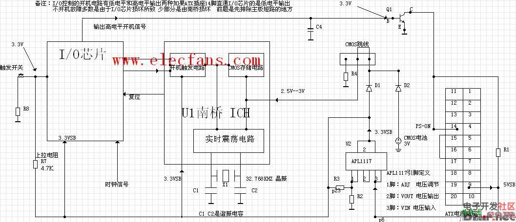 主板开机电路的工作原理图  第1张