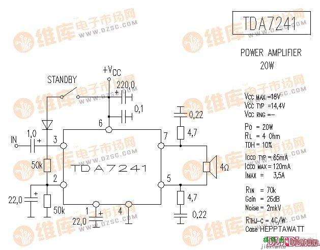 TDA7241 音响IC电路图  第1张