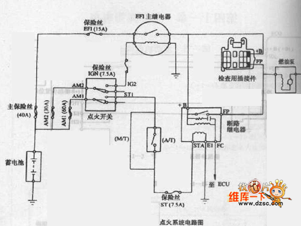 金杯海狮客车点火系统电路图  第1张