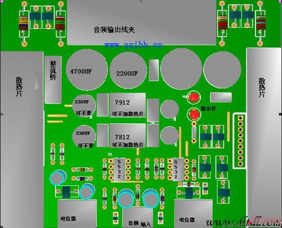 TDA1521功放电路板原理图  第2张