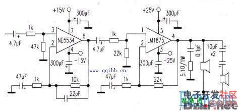 NE5534+LM1875构成的20W高保真功放电路  第2张