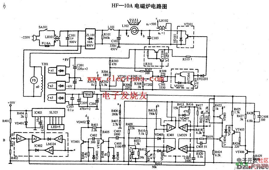 美的电磁炉电路图  第1张