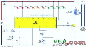 简单的电池电平指示器电路图  第1张