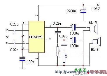 基于TDA1521的单电源接法和双电源接法  第1张