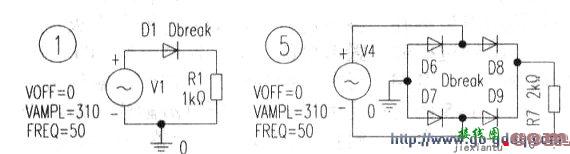 用PSPICE软件对整流电路的分析与仿真  第1张