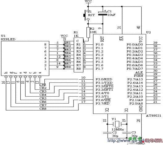 点阵式LED“0－9”数字显示技术原理与设计  第1张