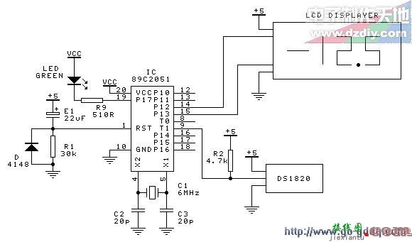 LCD液晶显示的DS18B20数字式电脑温度计  第1张