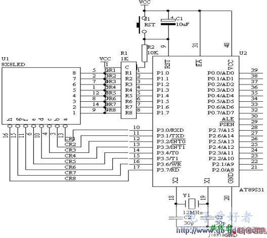 8X8 LED点阵显示技术原理与设计  第1张