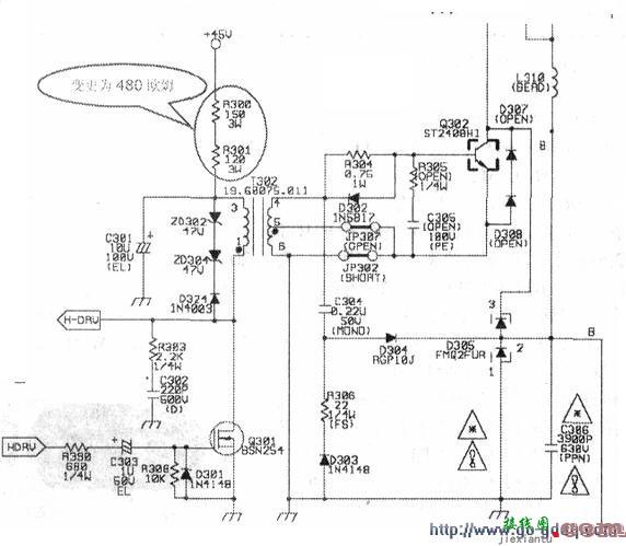 明基G775彩显行输出电路工作原理  第1张