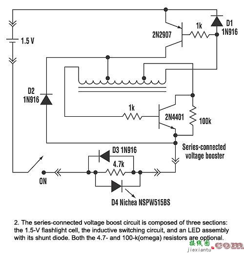 只用一节电池的升压电路  第2张