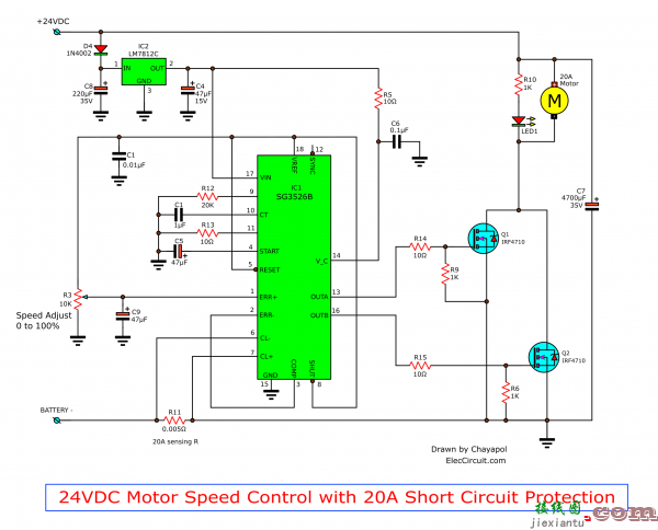 具有 20A 短路保护的 24V 电机控制  第1张