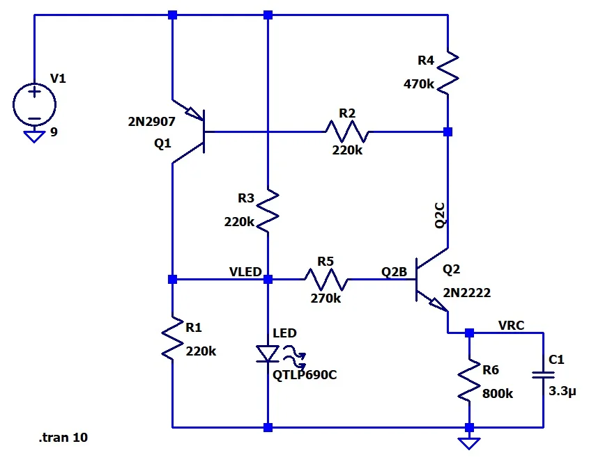 程序模拟的 LED 闪光灯电路  第1张