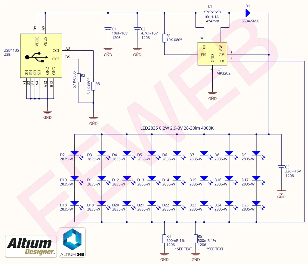 4.5W、600流明 USB Type-C LED 应急灯，使用 MP3202、1.4MHz 驱动器  第1张