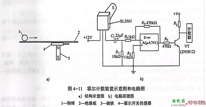 霍尔计数装置示意图和电路图  第1张