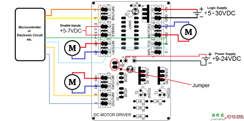 采用L293D的直流电机驱动器  第1张