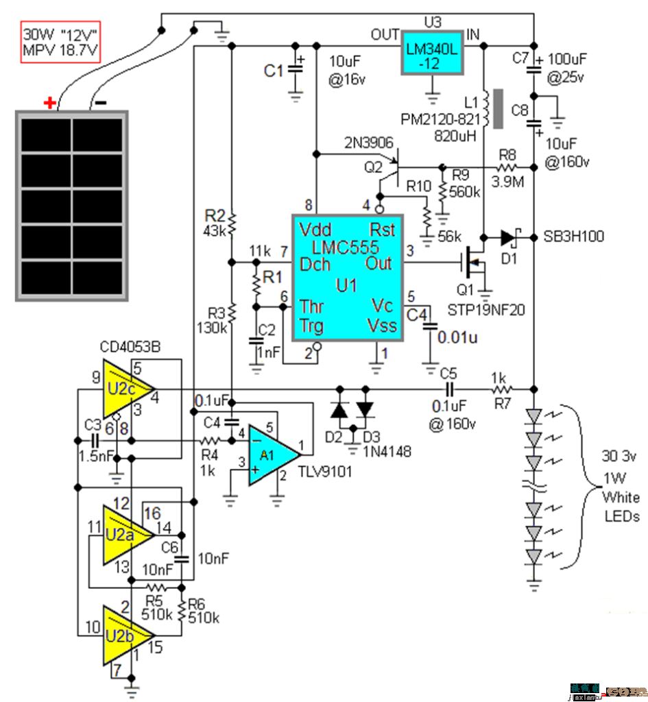 具有主动 MPPT 且无镇流电阻的太阳能日光灯  第1张