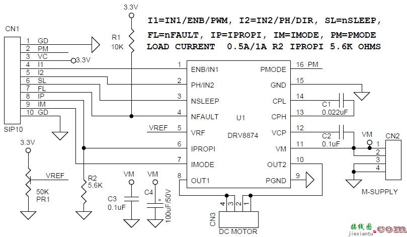 使用 DRV8874 具有集成电流检测和调节功能的 H 桥电机驱动器  第1张