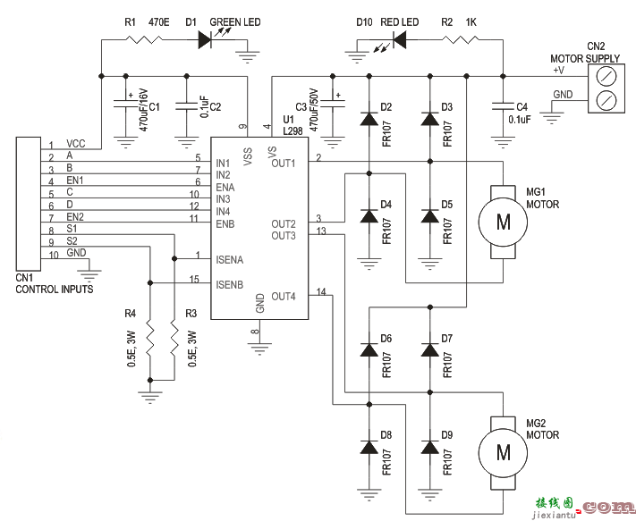 双电机 L298 H 桥电机控制  第1张