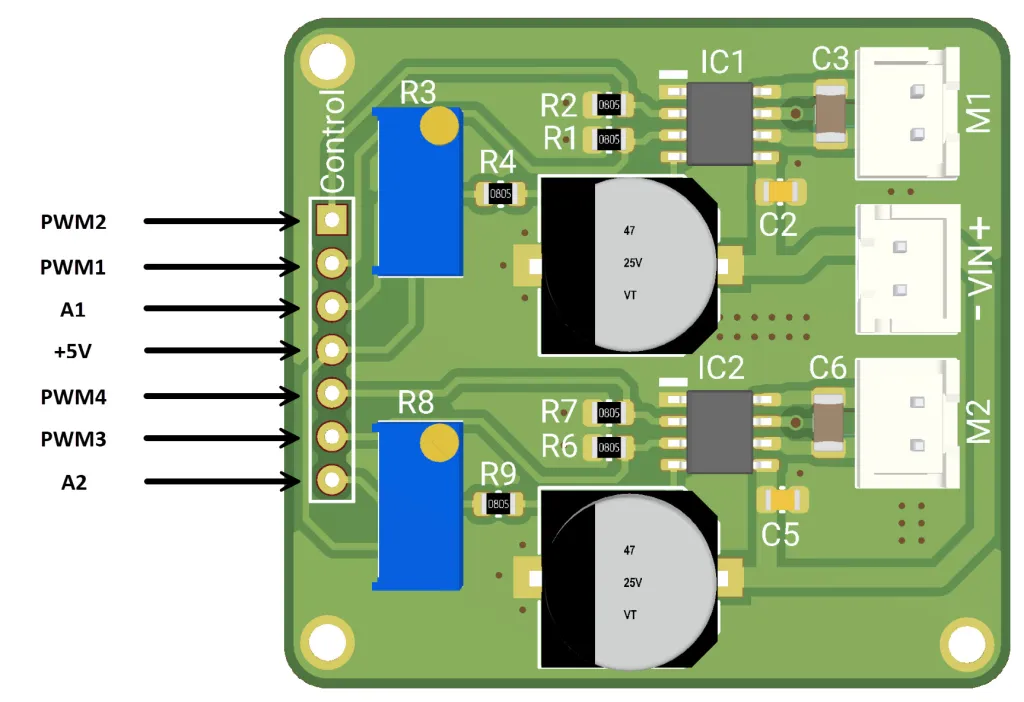 3.5a 4.5-44V H桥直流电机驱动器模块使用东芝TB67H450AFNG  第5张