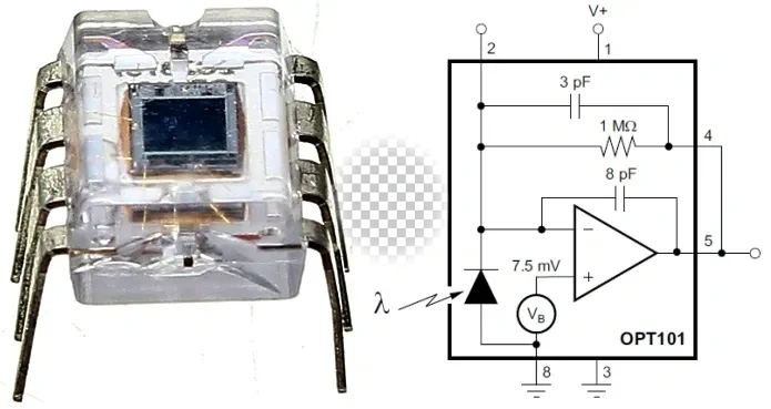 OPT101 光电二极管和 CJMCU – 101 模块  第1张